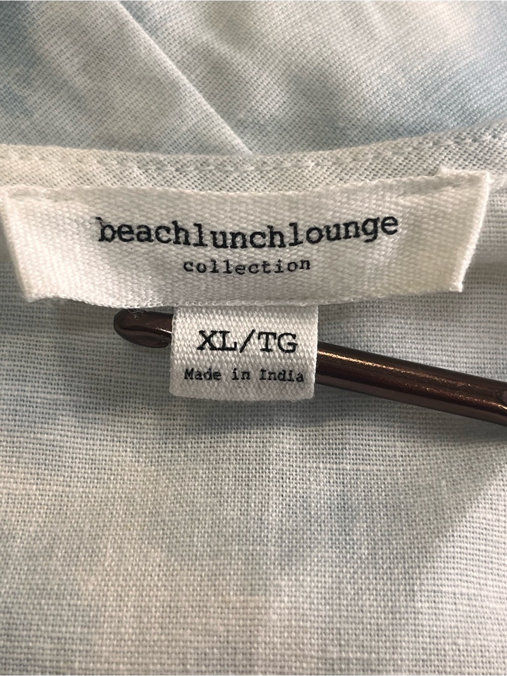 Beach Lunch Lounge Blue Tie Dye Linen Blend Tiered Midi Dress XL Adjustable - Picture 9 of 11